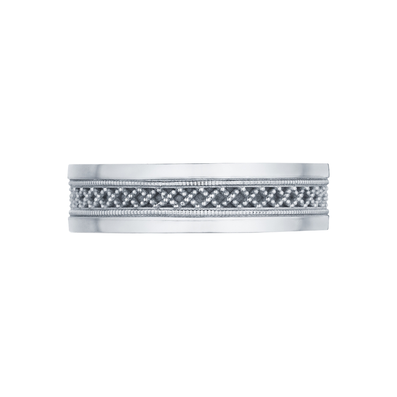 119-6 Sculpted Crescent Men's Platinum Wedding Band