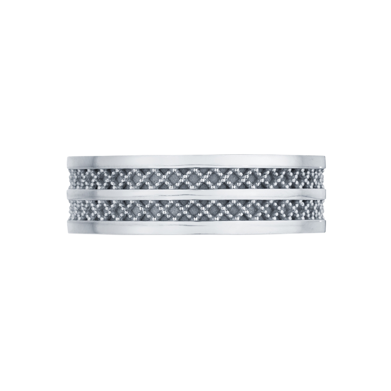 121-7 Sculpted Crescent Men's Platinum Wedding Band