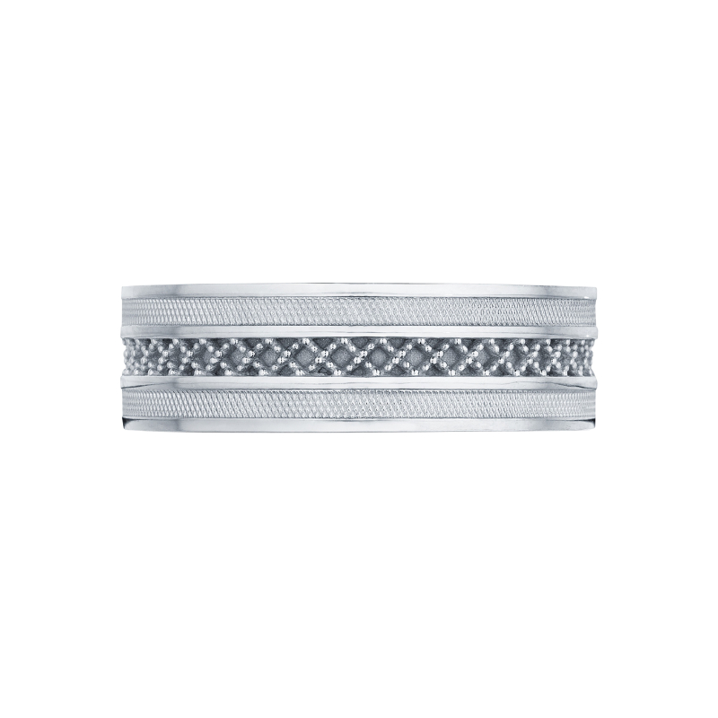 122-7 Sculpted Crescent Men's Platinum Wedding Band
