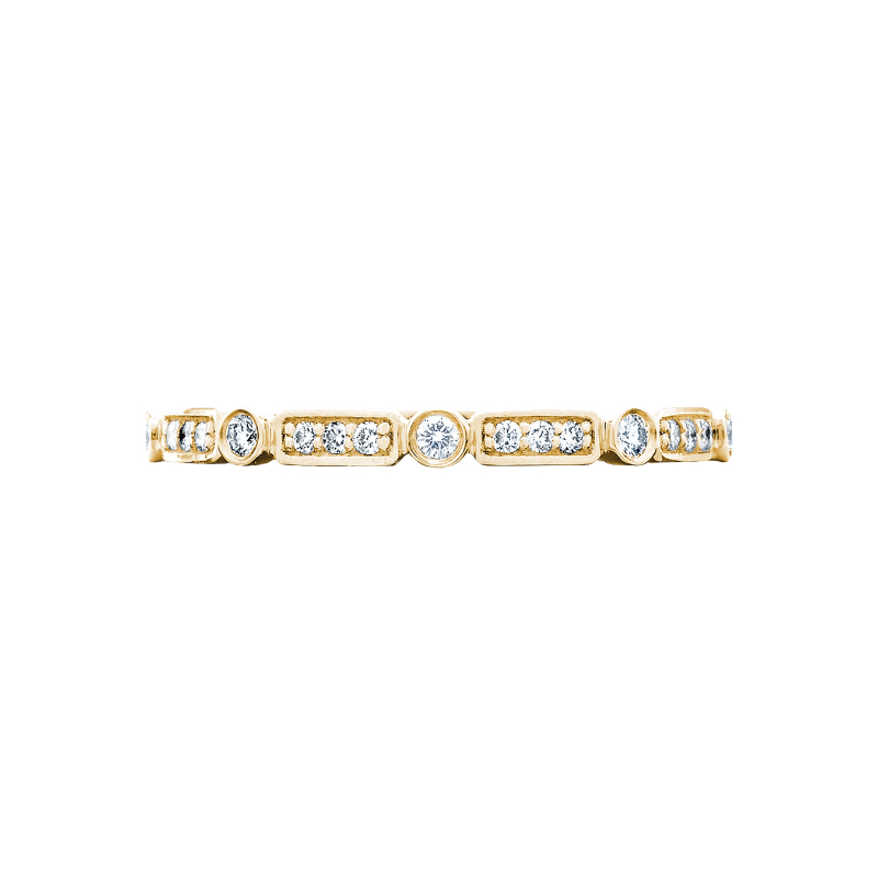 202-2Y Sculpted Crescent Women's Yellow Gold Wedding Band