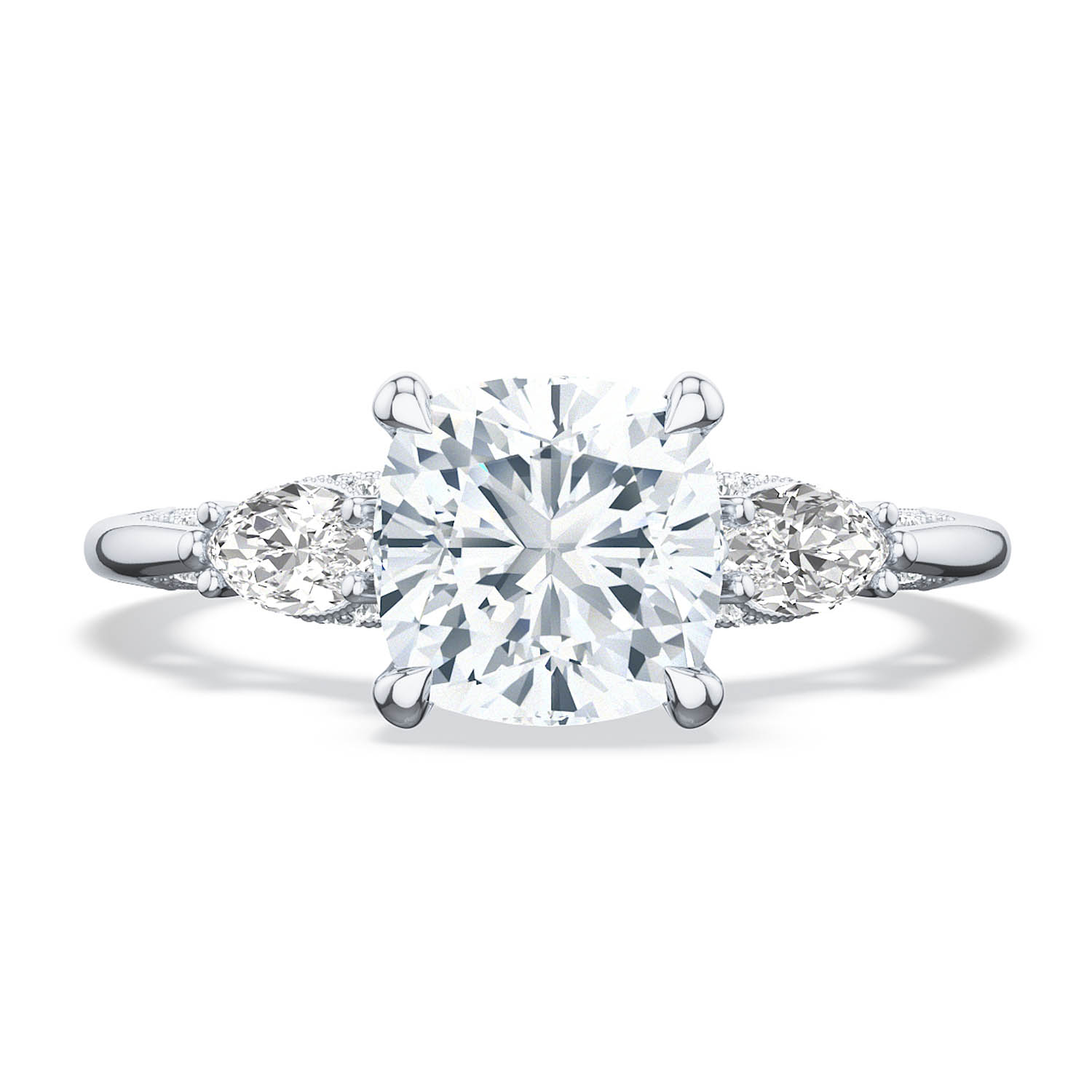 2685CU Cushion 3-Stone Engagement Ring