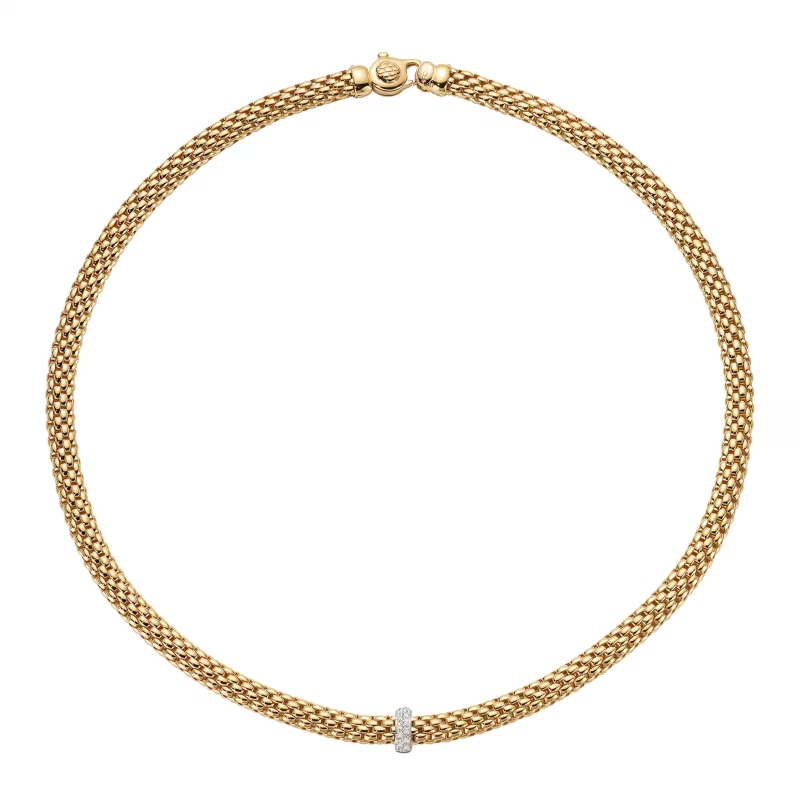 56002CX_BB_G_XBX_043  Vendome Collection Diamond Necklace In 18 Karat White & Yellow Gold