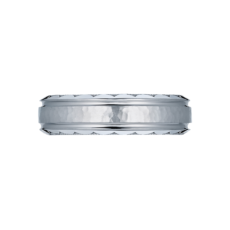 70-6H Sculpted Crescent Men's Platinum Wedding Band