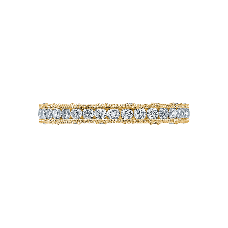 HT2510B Reverse Crescent Women's Yellow Gold Wedding Ring
