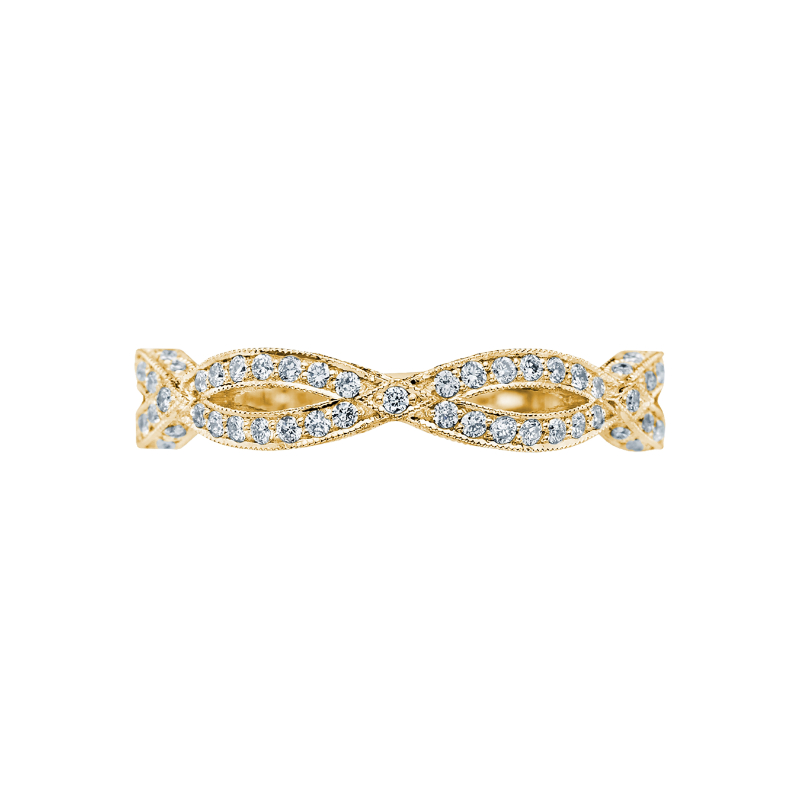 HT2528B12 Ribbon Women's Yellow Gold Wedding Ring