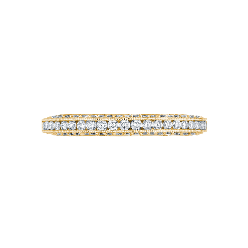 HT2550B12 Classic Crescent Women's Yellow Gold Wedding Band