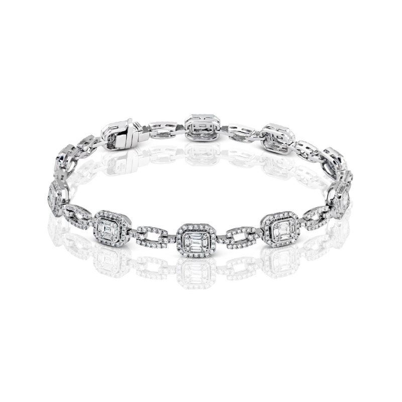 LB2060 18 Karat White Gold Diamond Bracelet