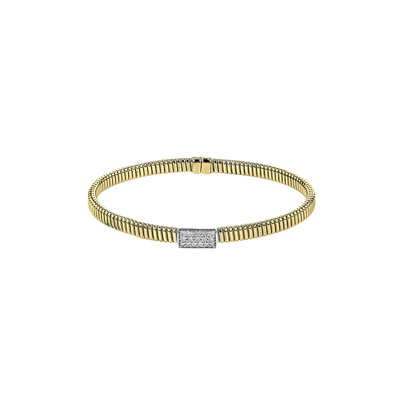 LB2383-Y Jewelry Diamond Bracelet In 18 Karat White & Yellow Gold With Round Cut Diamonds