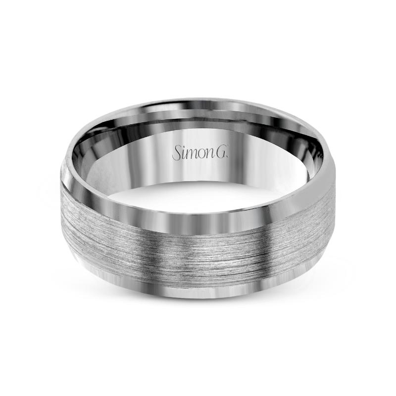LG181 Men's 8mm White Gold Wedding Band