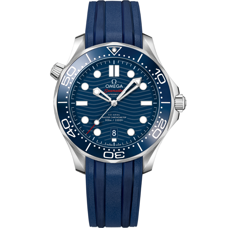 Omega men's blue and gold watch