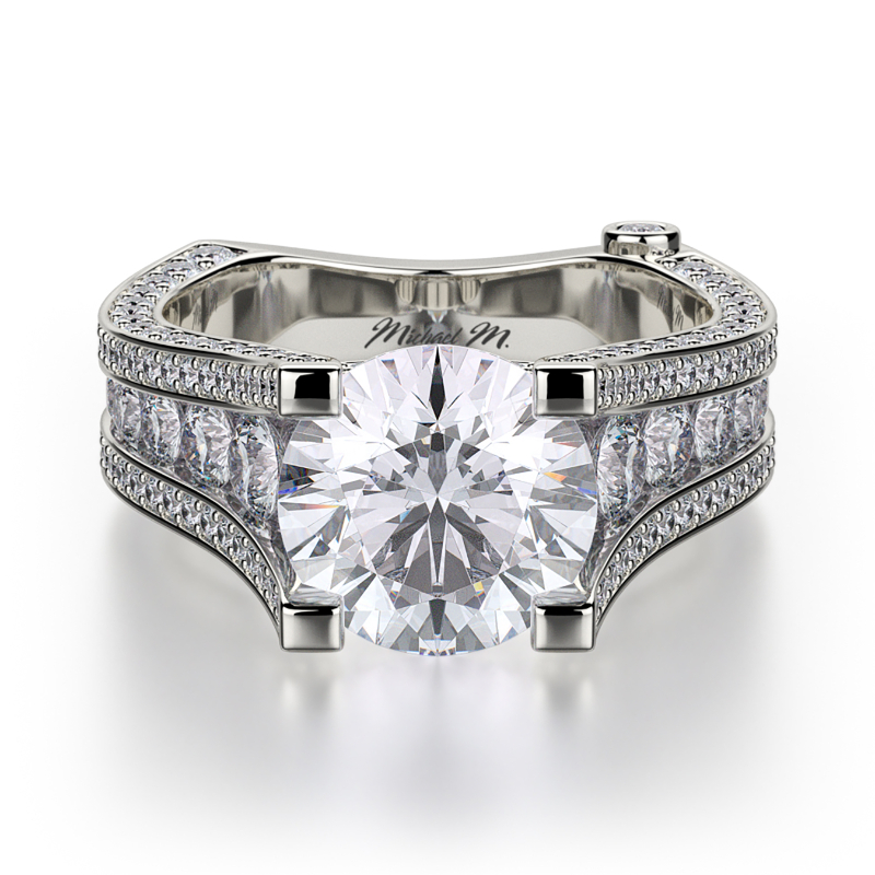 R302-1 Strada White Gold Round Engagement Ring 0.75