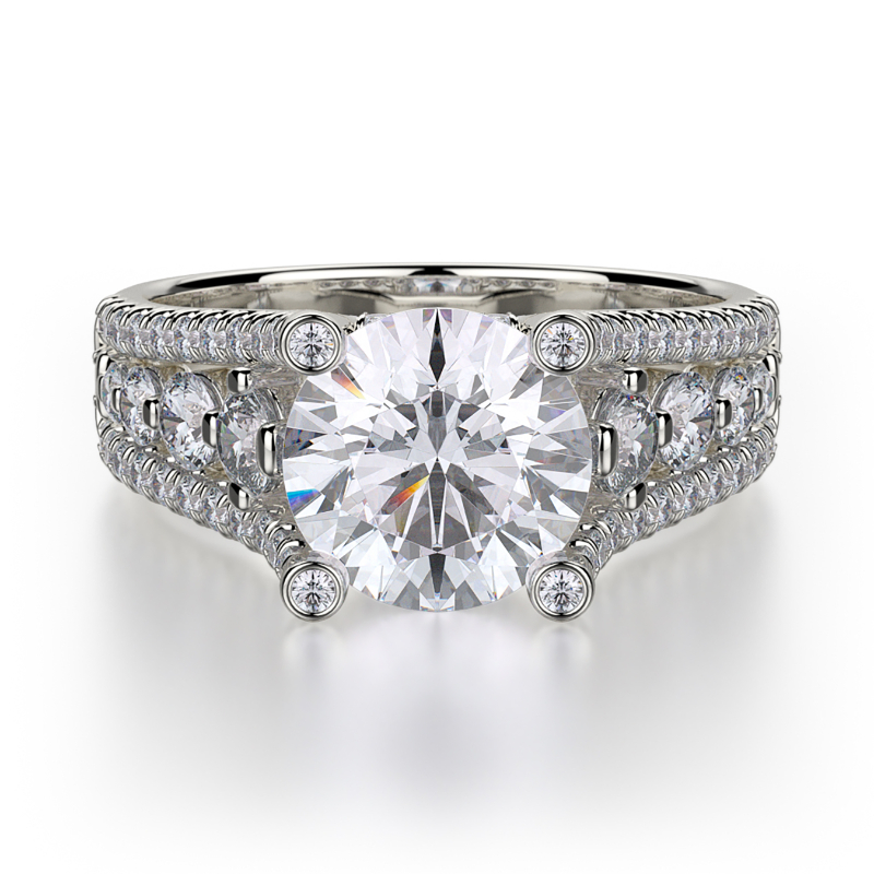 R306-2 Stella White Gold Round Engagement Ring 1.5