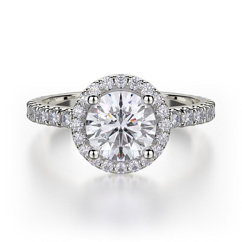 R320S-1 Europa White Gold Round Engagement Ring 0.75