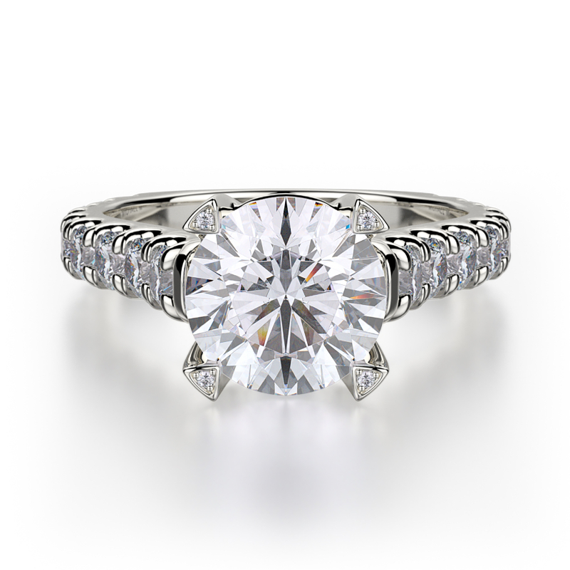 R655-2 Stella White Gold Round Engagement Ring 1.75