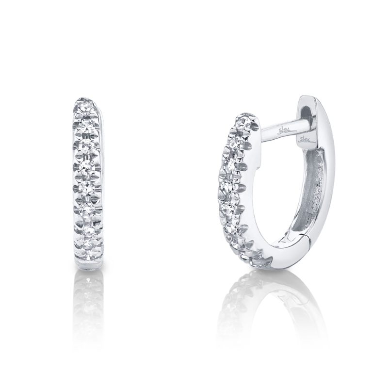 SC22003982V3 Kate Collection Huggie Earrings In 14 Karat White Gold
