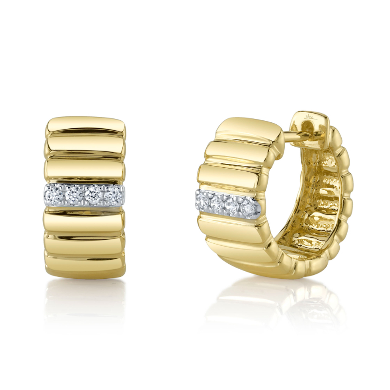 SC22009417RD Kate Collection Huggie Earrings In 14 Karat Yellow Gold