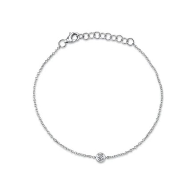 SC55008390 Bailey Collection Diamond Bezel Bracelet In 14 Karat White Gold