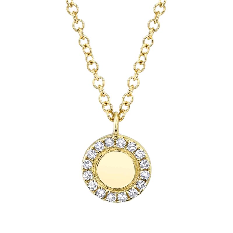 SC55013056 Kate Collection Diamond Circle Pendant In 14 Karat Yellow Gold