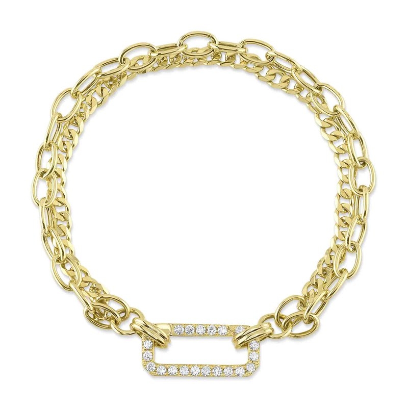SC55024896 Kate Collection Diamond Link Bracelet In 14 Karat Yellow Gold