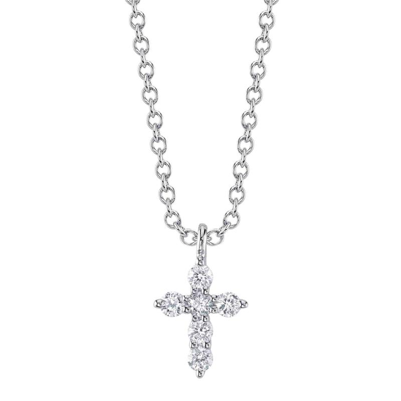SC55026657 Gia Collection Cross Pendant In 14 Karat White Gold