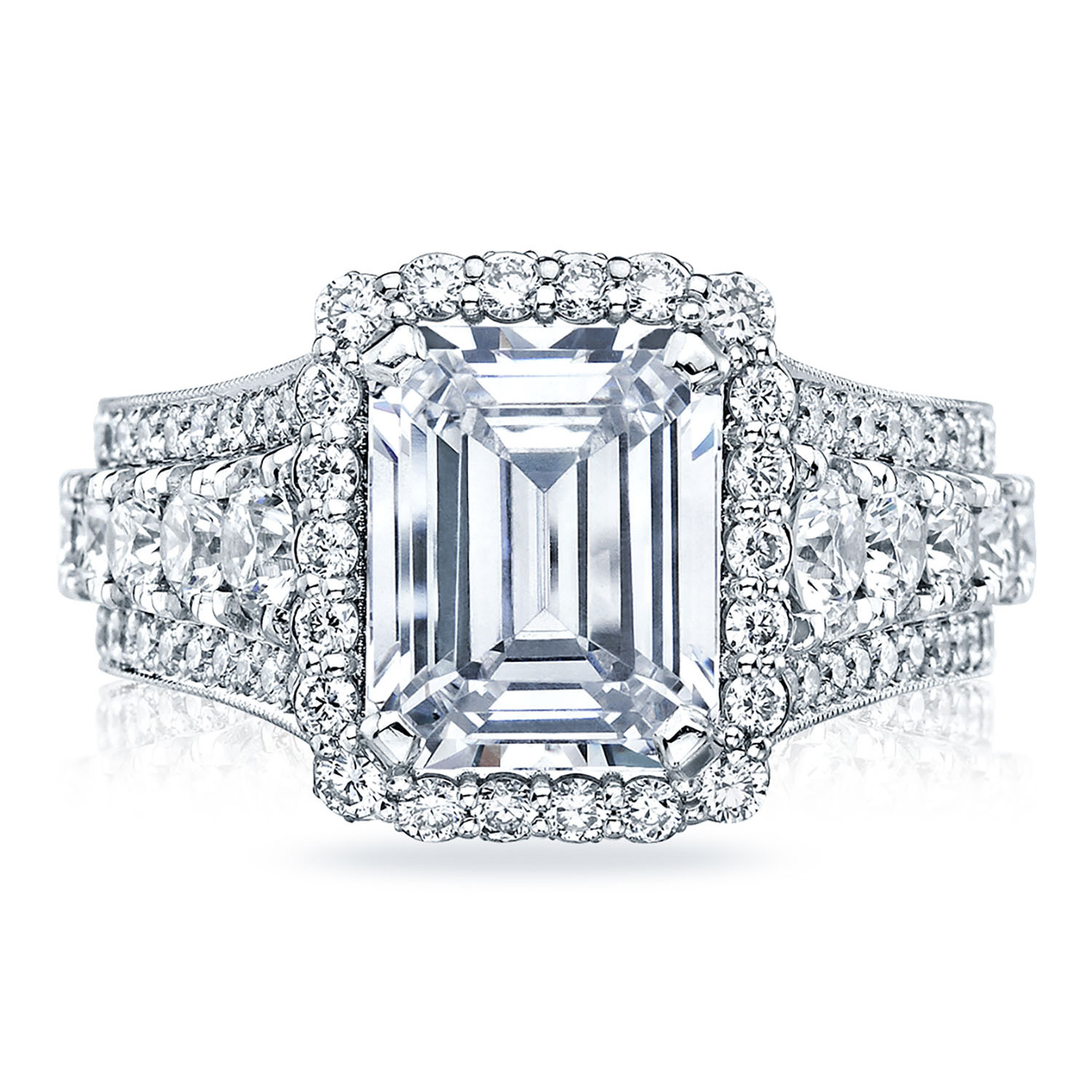 HT2613EC Emerald Bloom Engagement Ring