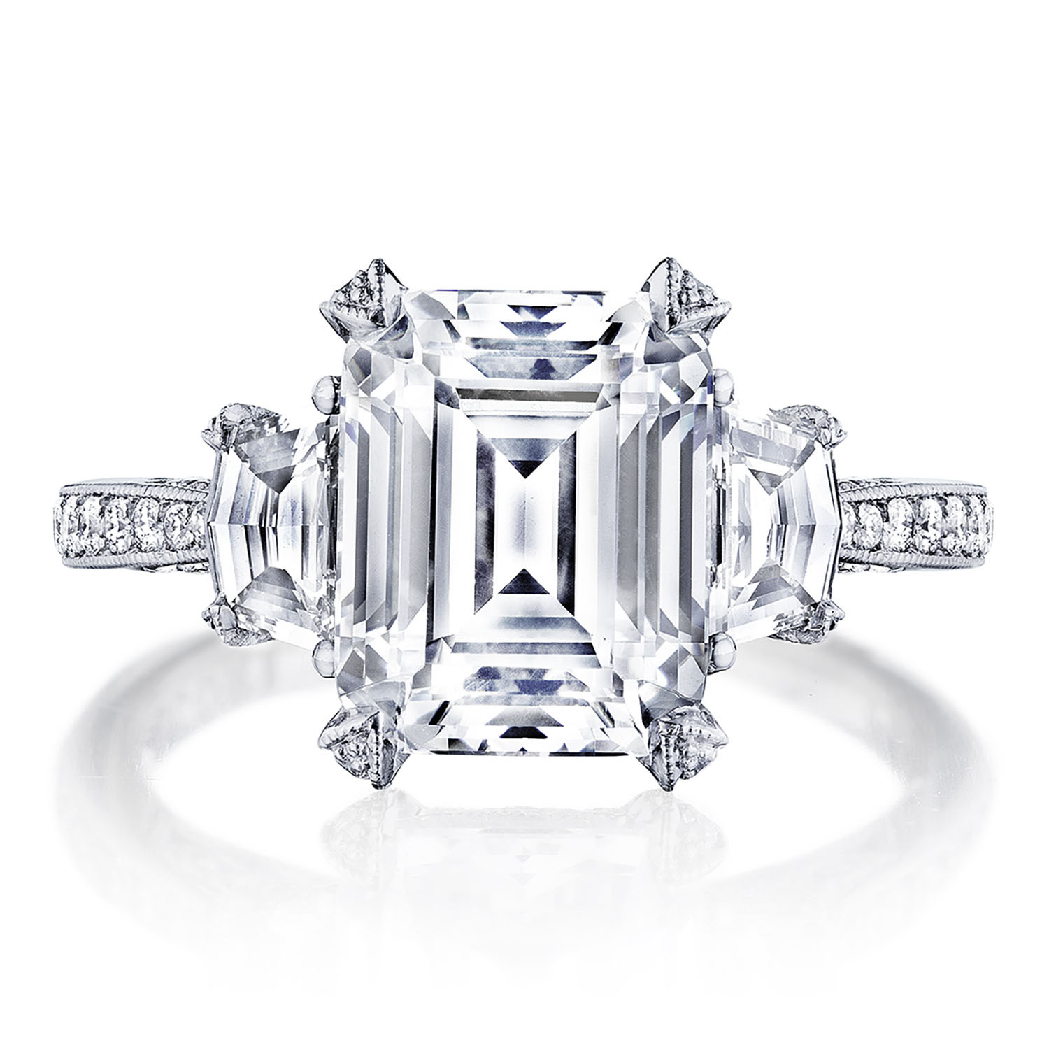HT2656EC Emerald 3-Stone Engagement Ring