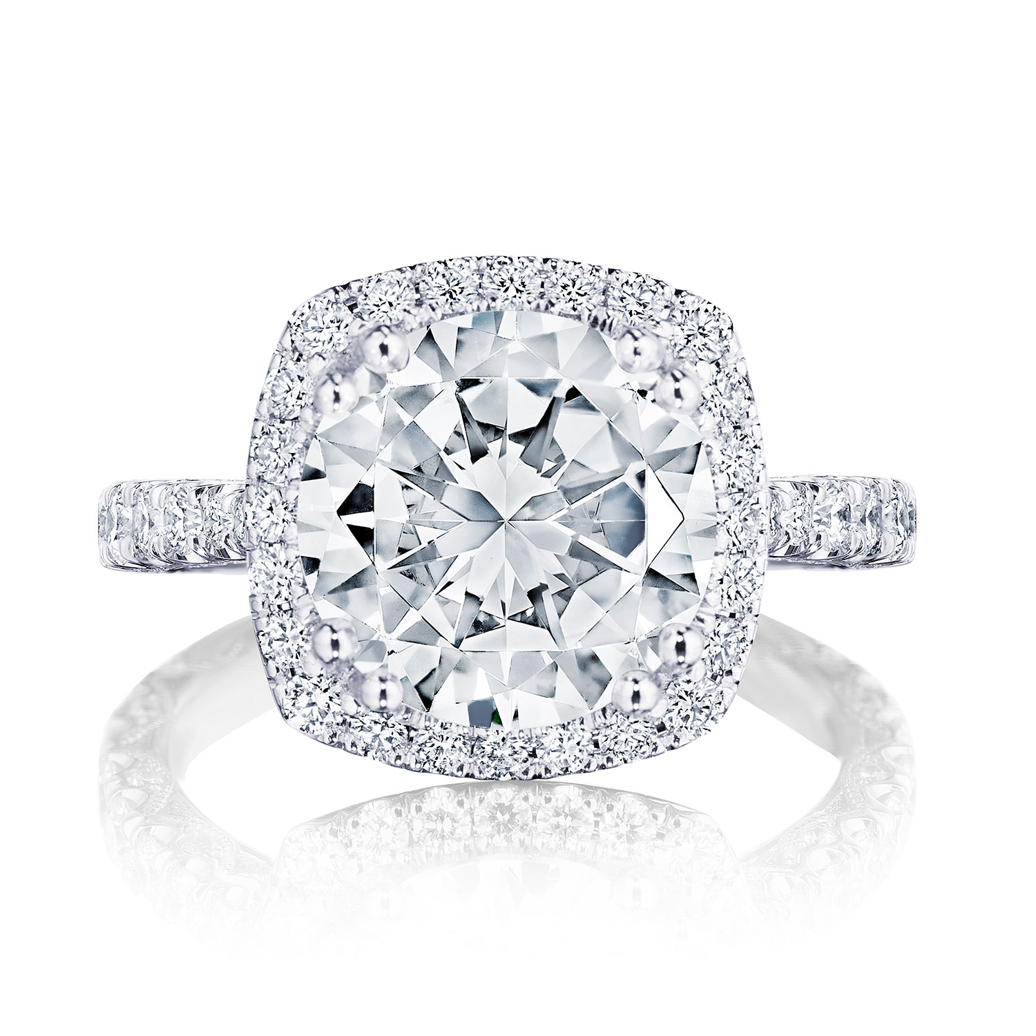 HT2670CU Cushion Bloom Engagement Ring