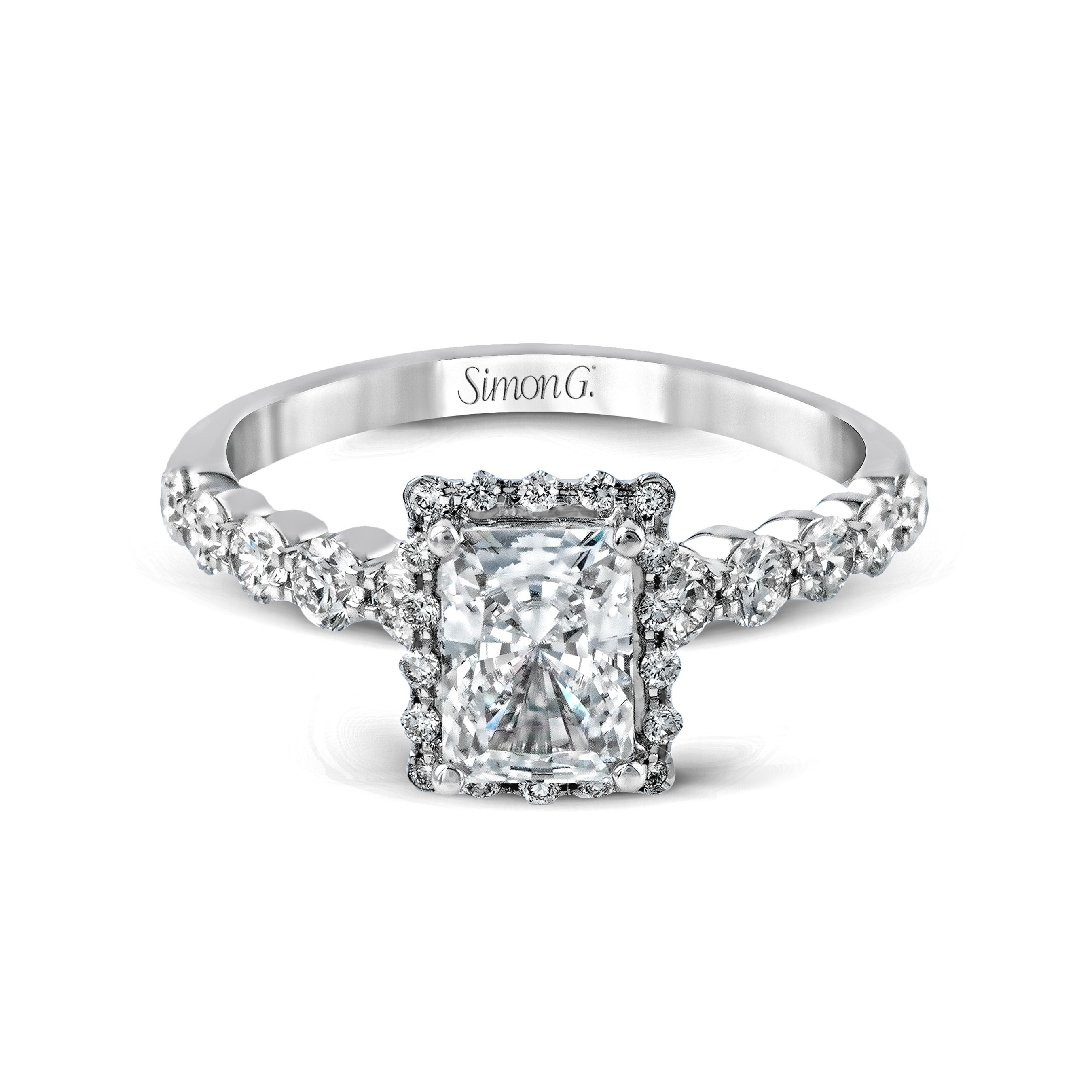 MR2088 Passion Collection Platinum Radiant Cut Engagement Ring