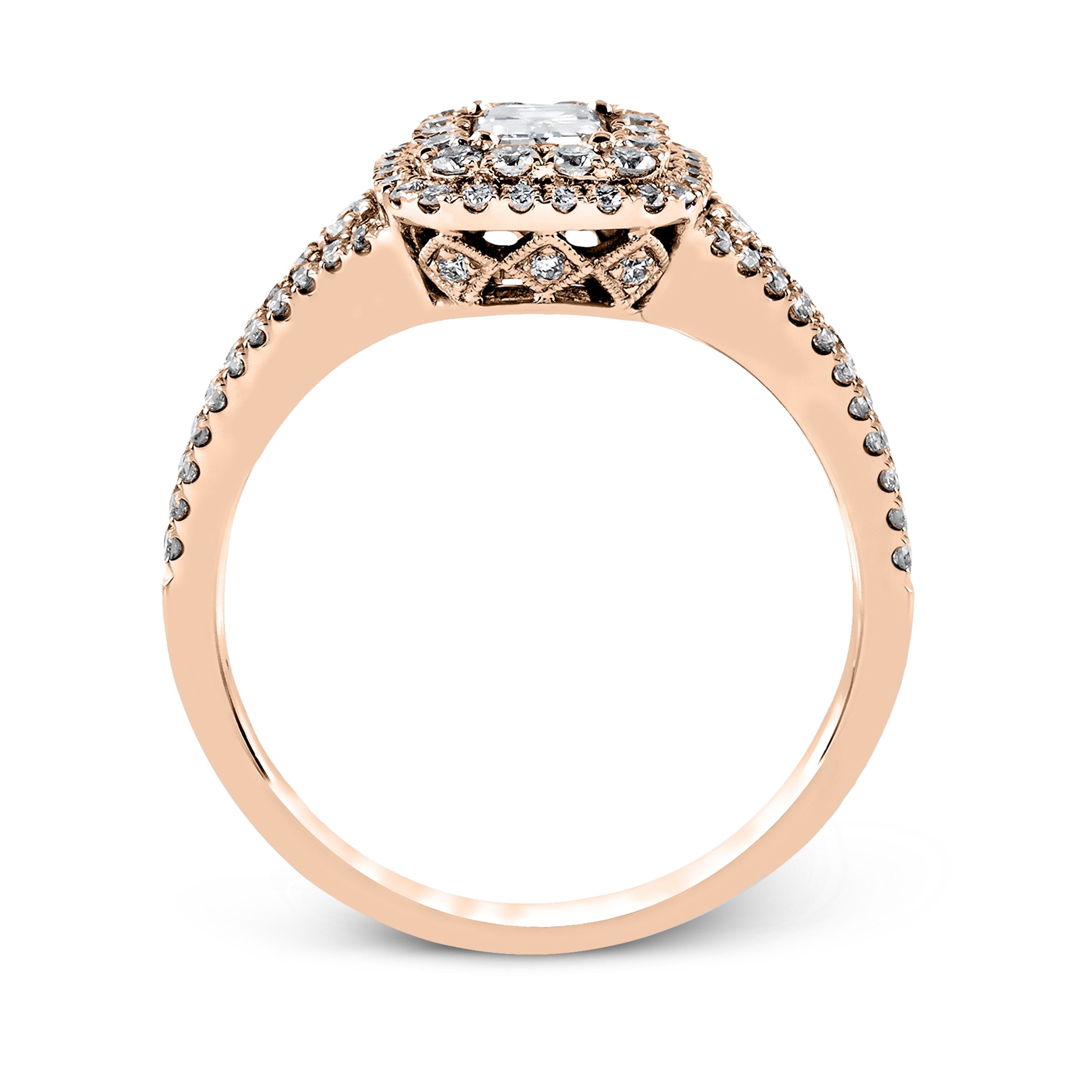 simon-g-mr2274-rose-gold-emerald-cut-engagement-ring-side