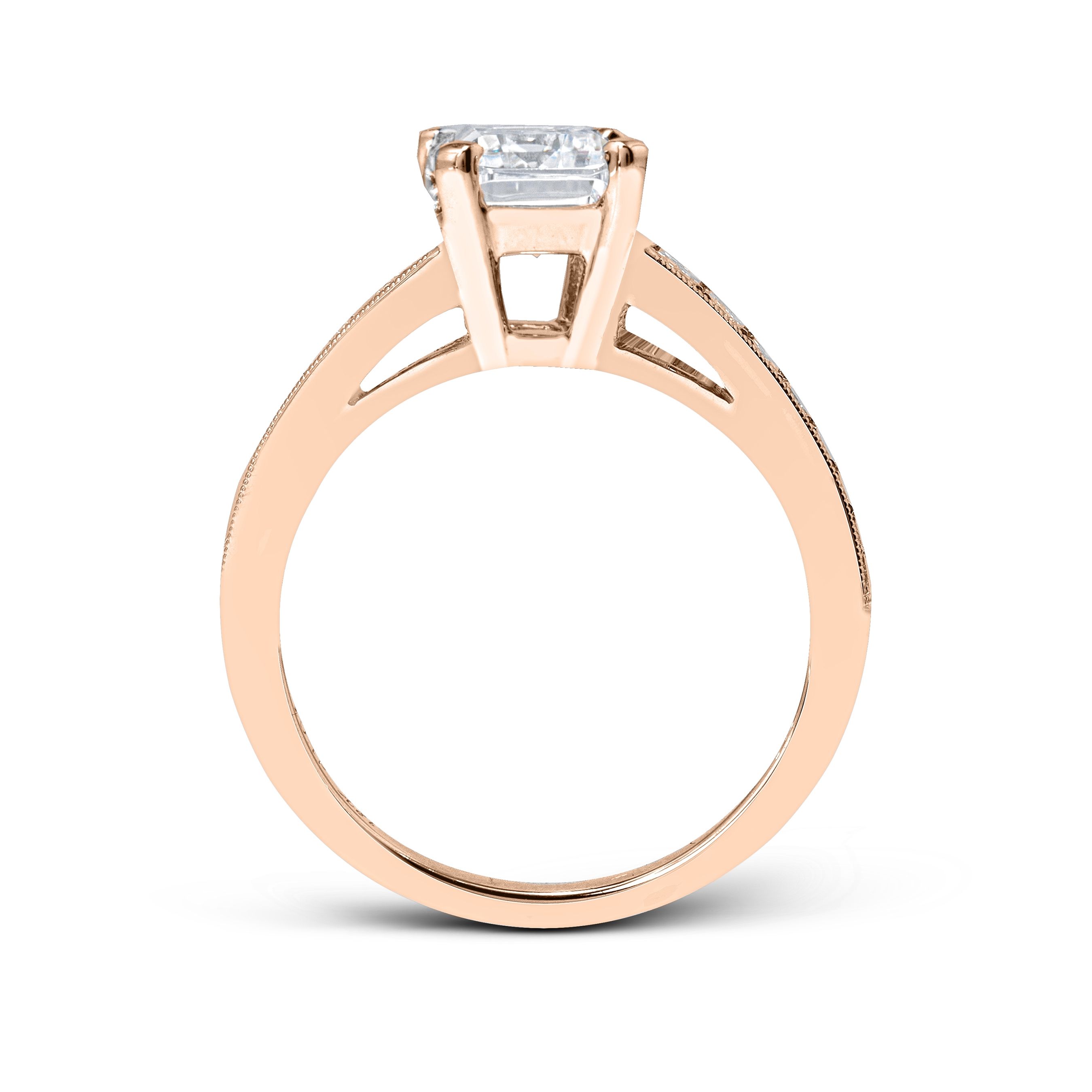 simon-g-mr2393-rose-gold-emerald-cut-engagement-ring-side
