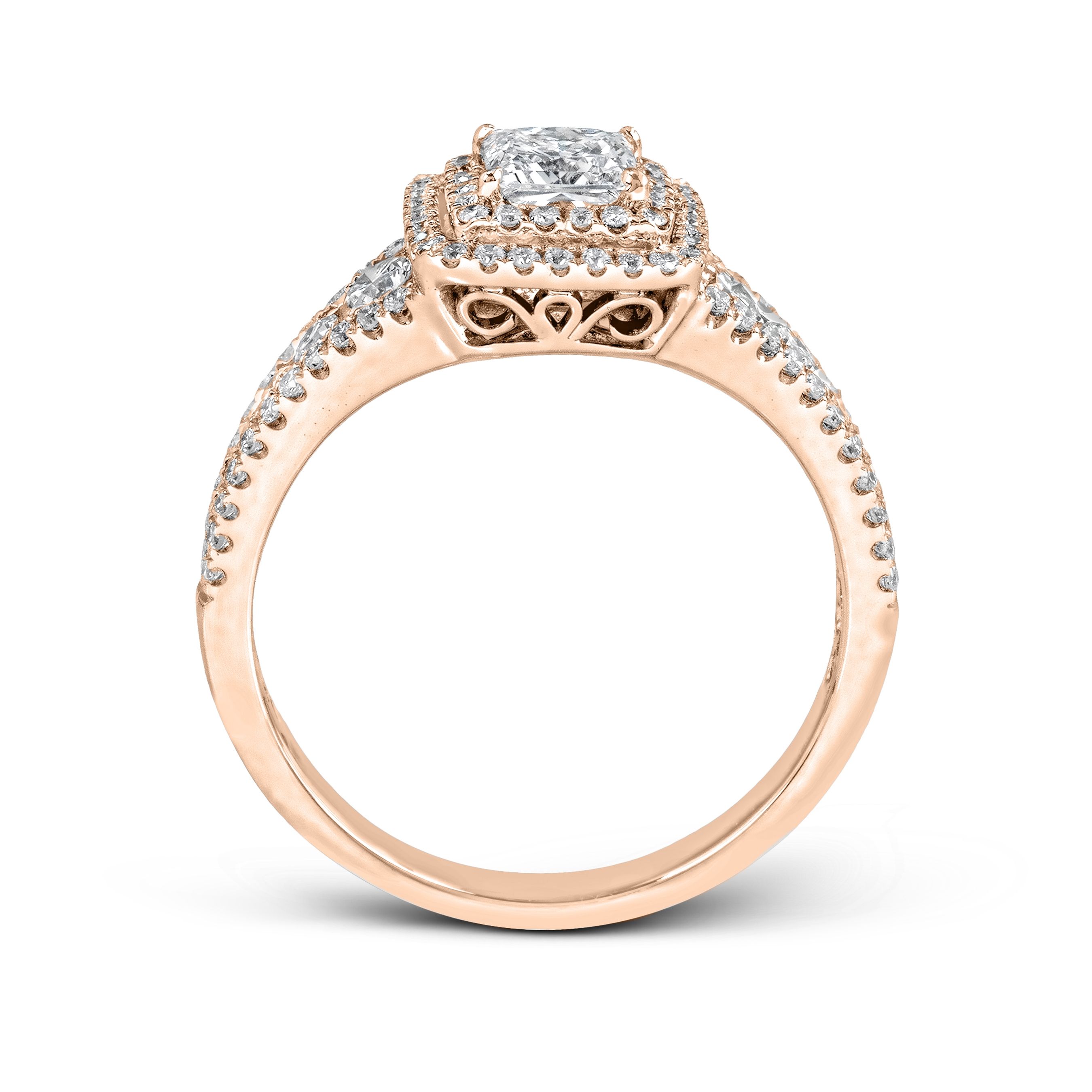simon-g-mr2589-rose-gold-princess-cut-engagement-ring-side