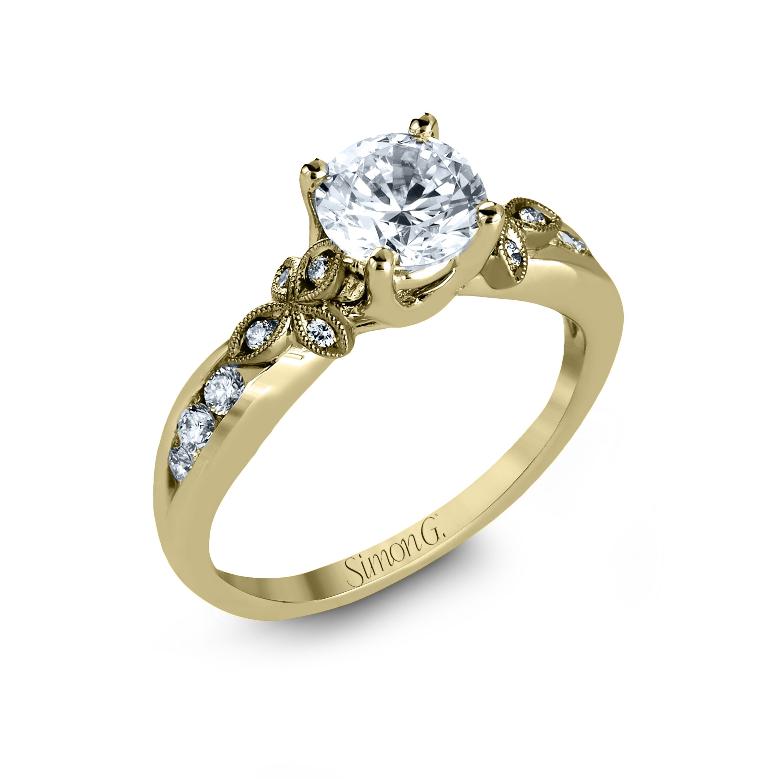 simon-g-mr2646-yellow-gold-classic-flower-inspired-engagement-ring