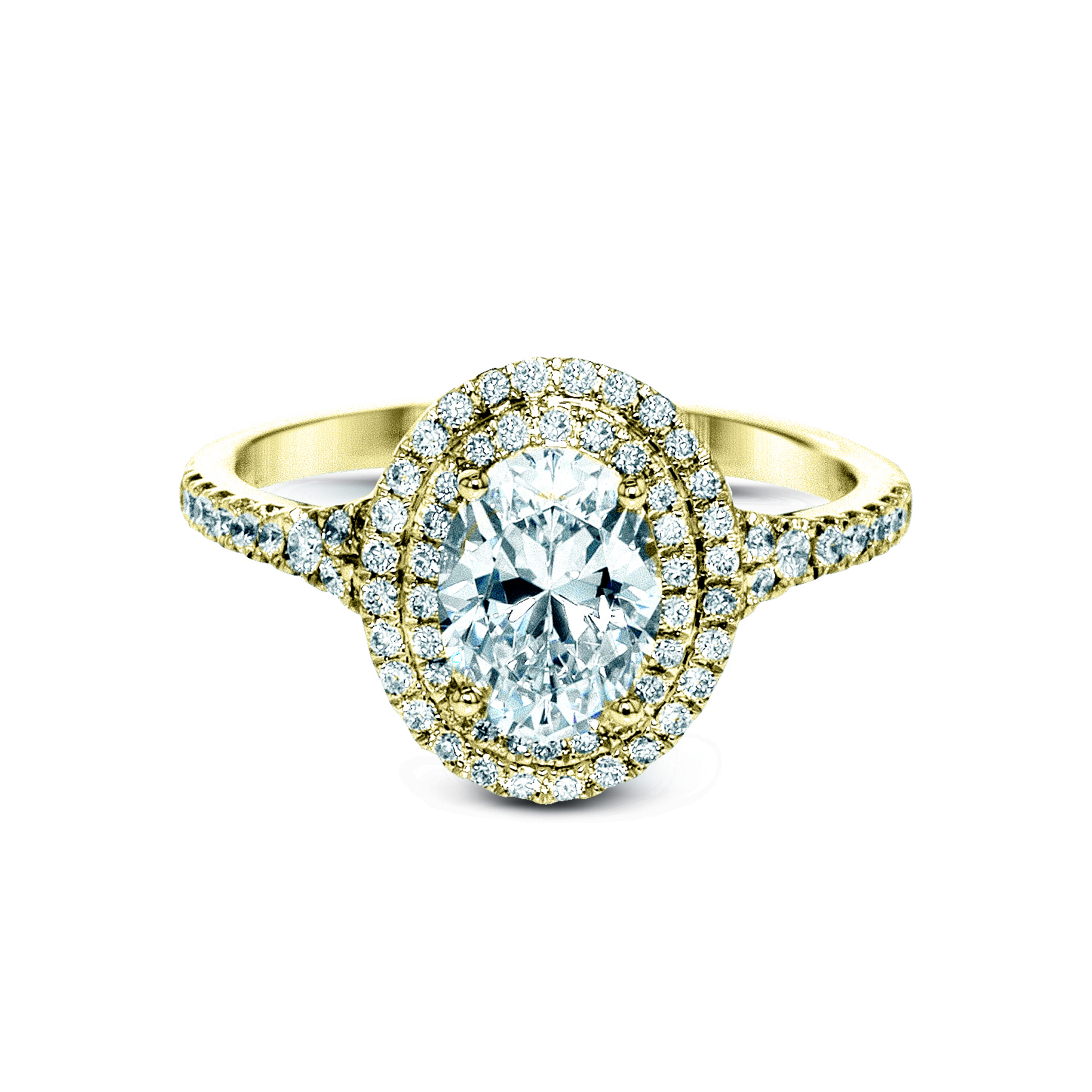 MR2884 Passion Collection Yellow Gold Oval Cut Engagement Ring