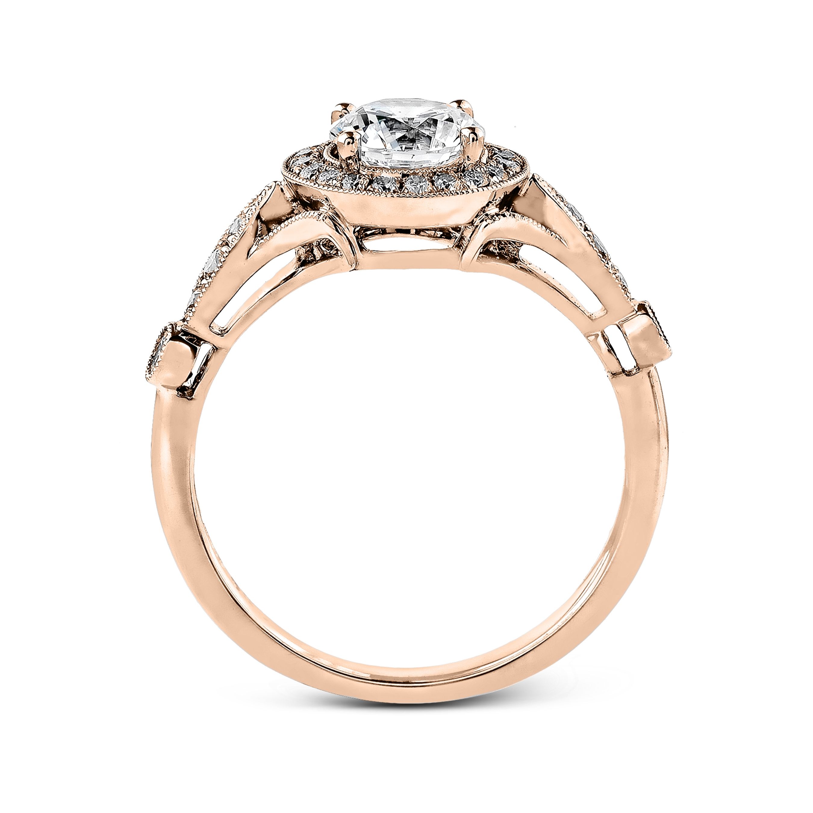simon-g-tr523-rose-gold-round-cut-engagement-ring-side