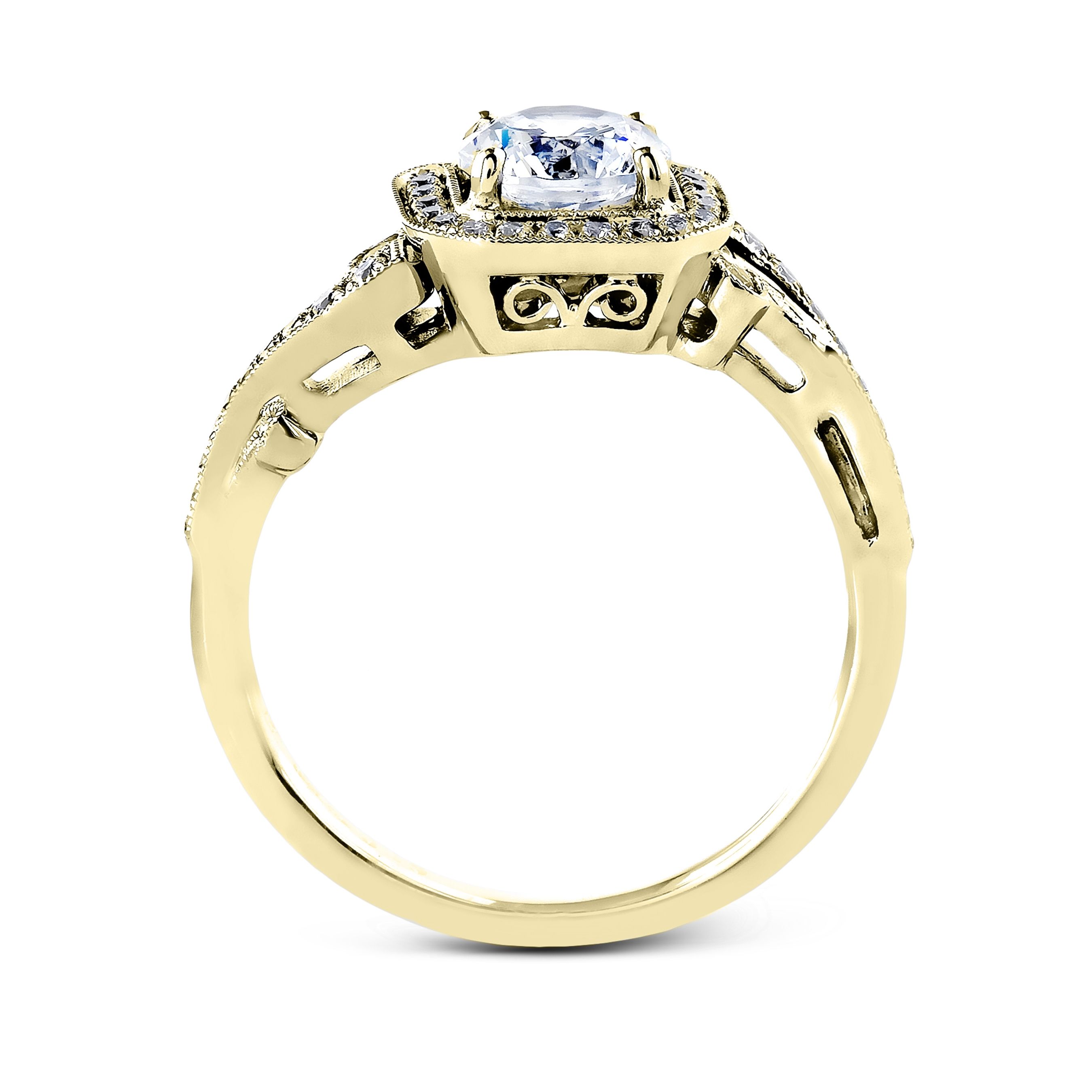 simon-g-tr524-yellow-gold-round-cut-engagement-ring-side