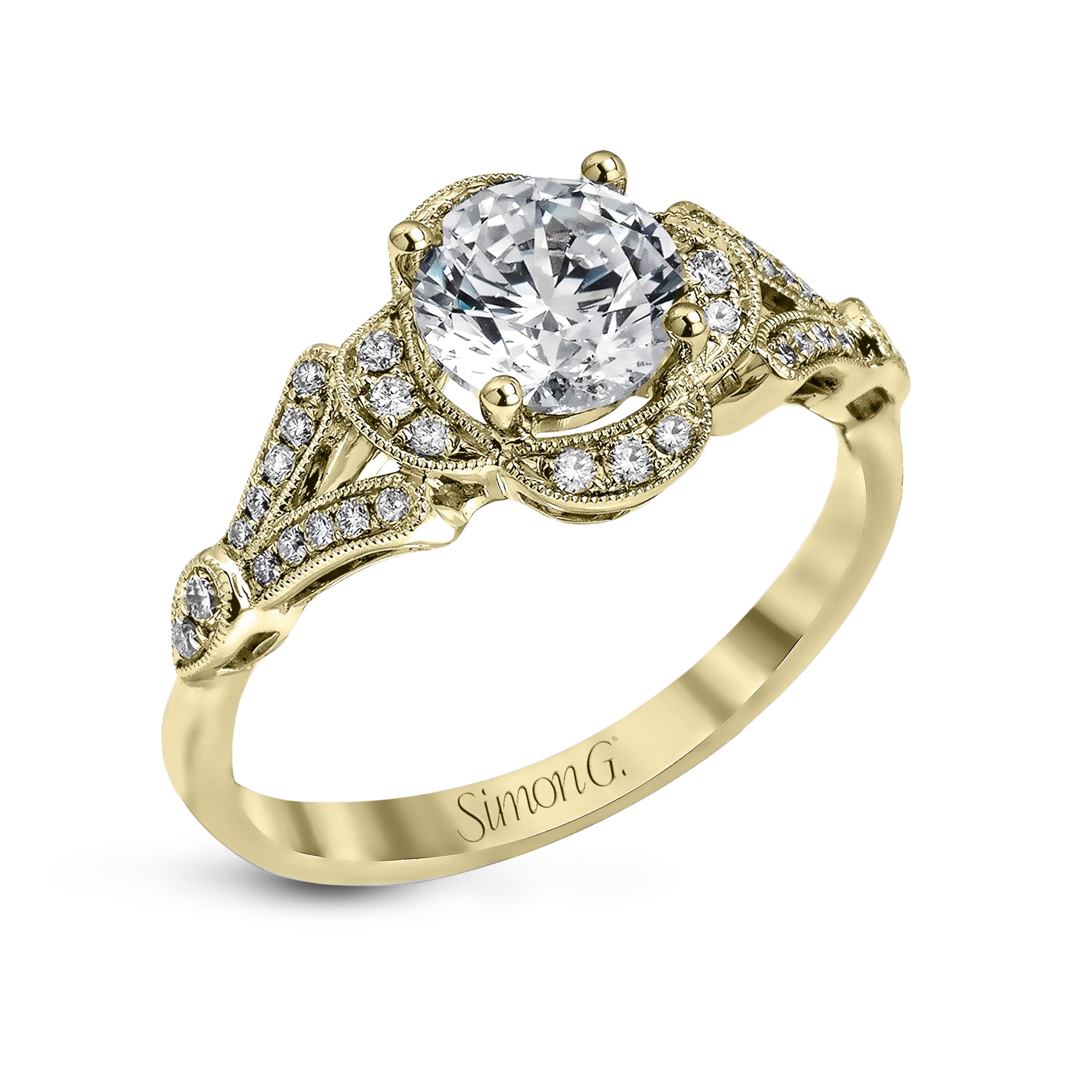 simon-g-tr561-yellow-gold-vintage-split-shank-engagement-ring