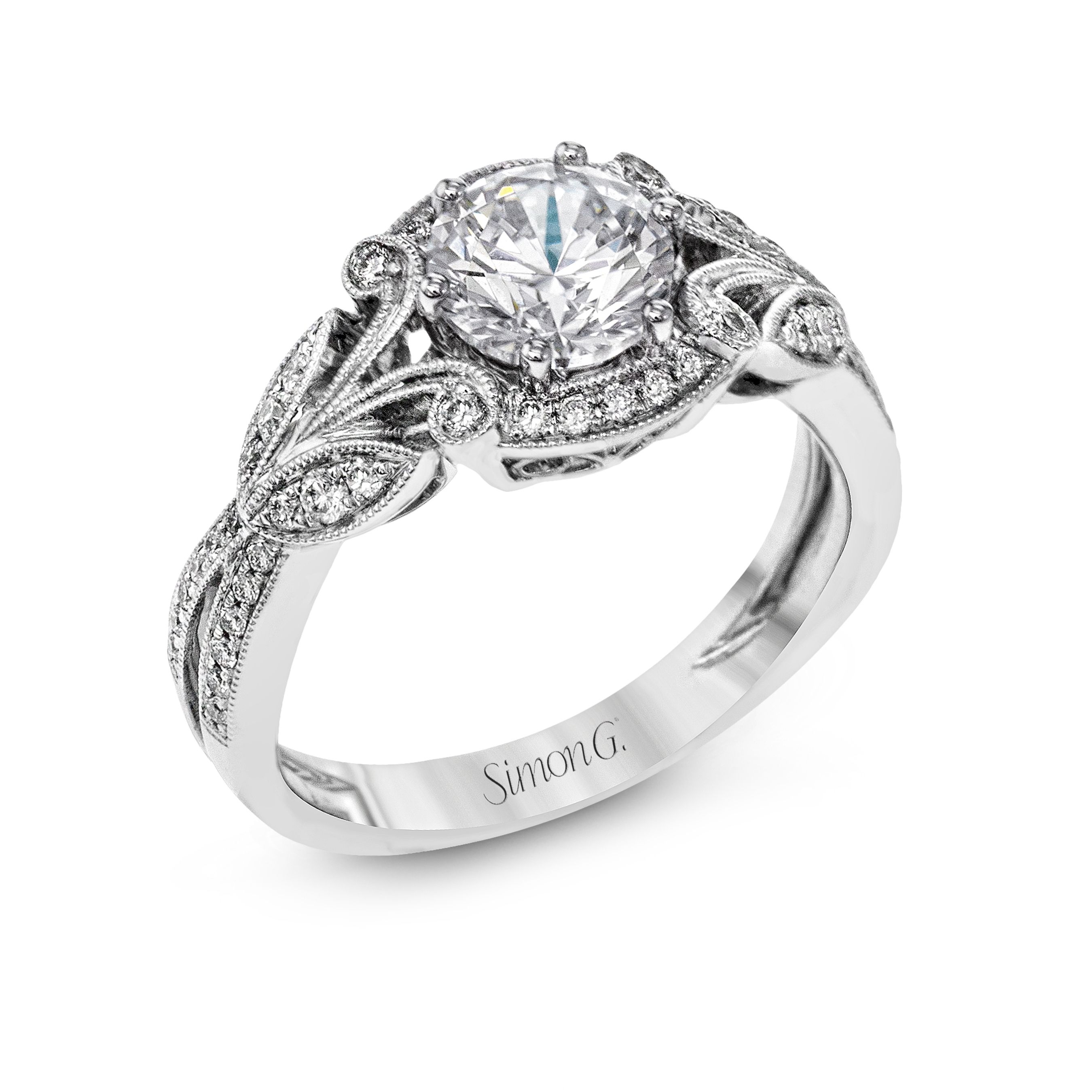 simon-g-tr629-white-gold-antique-style-leaf-engagement-ring