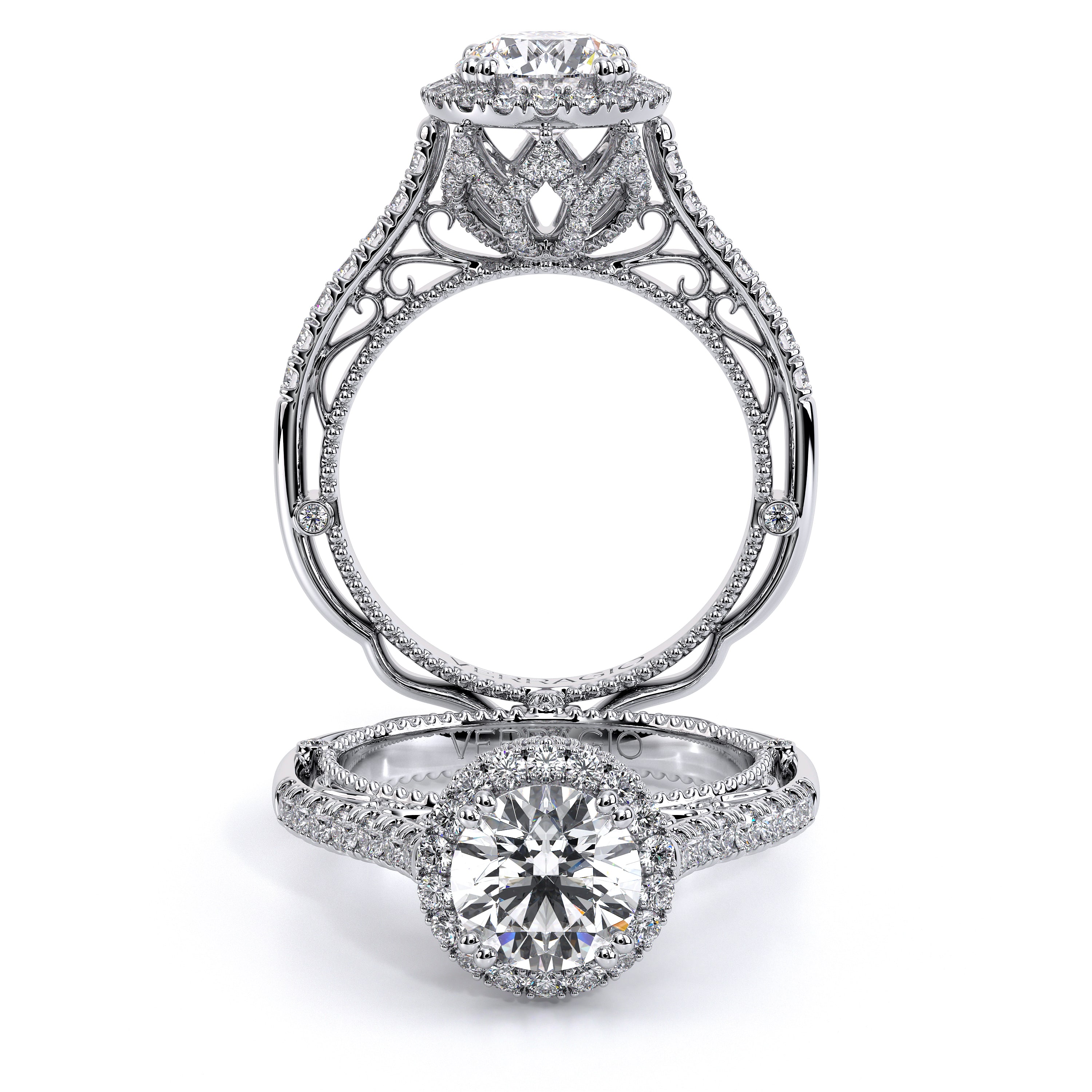 VENETIAN-5061 Halo Engagement Ring