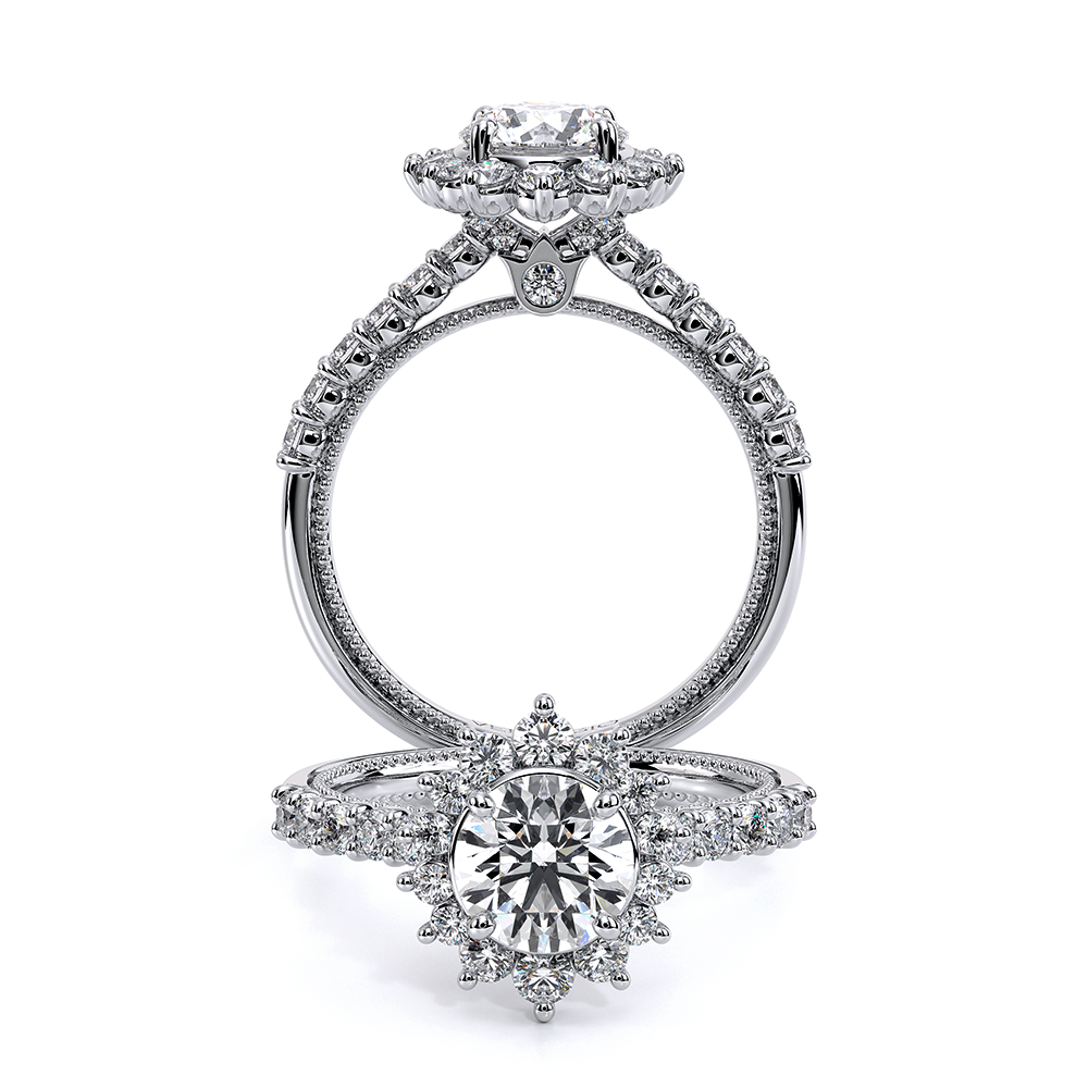 RENAISSANCE-986R Halo Engagement Ring
