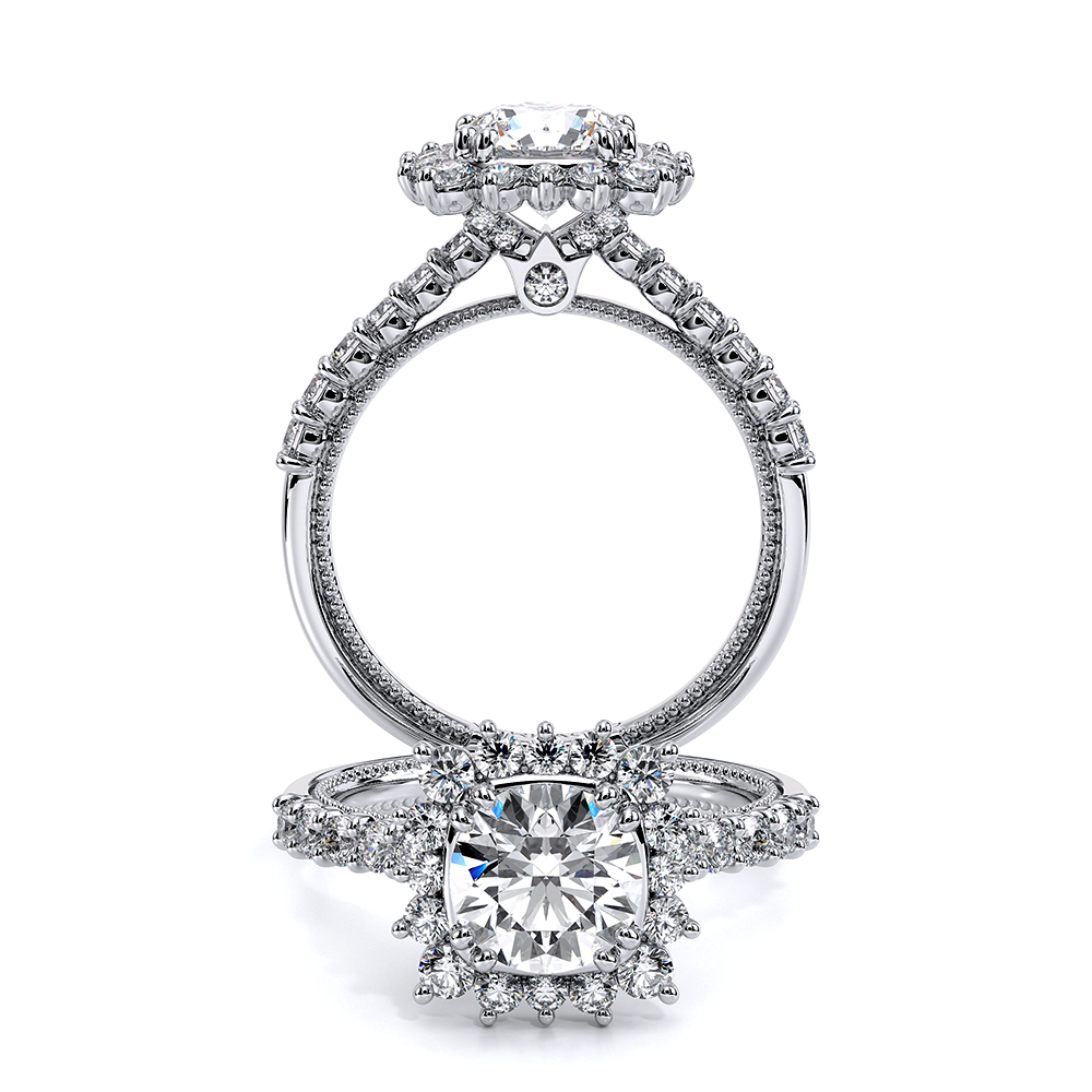 RENAISSANCE-986CU Halo Engagement Ring