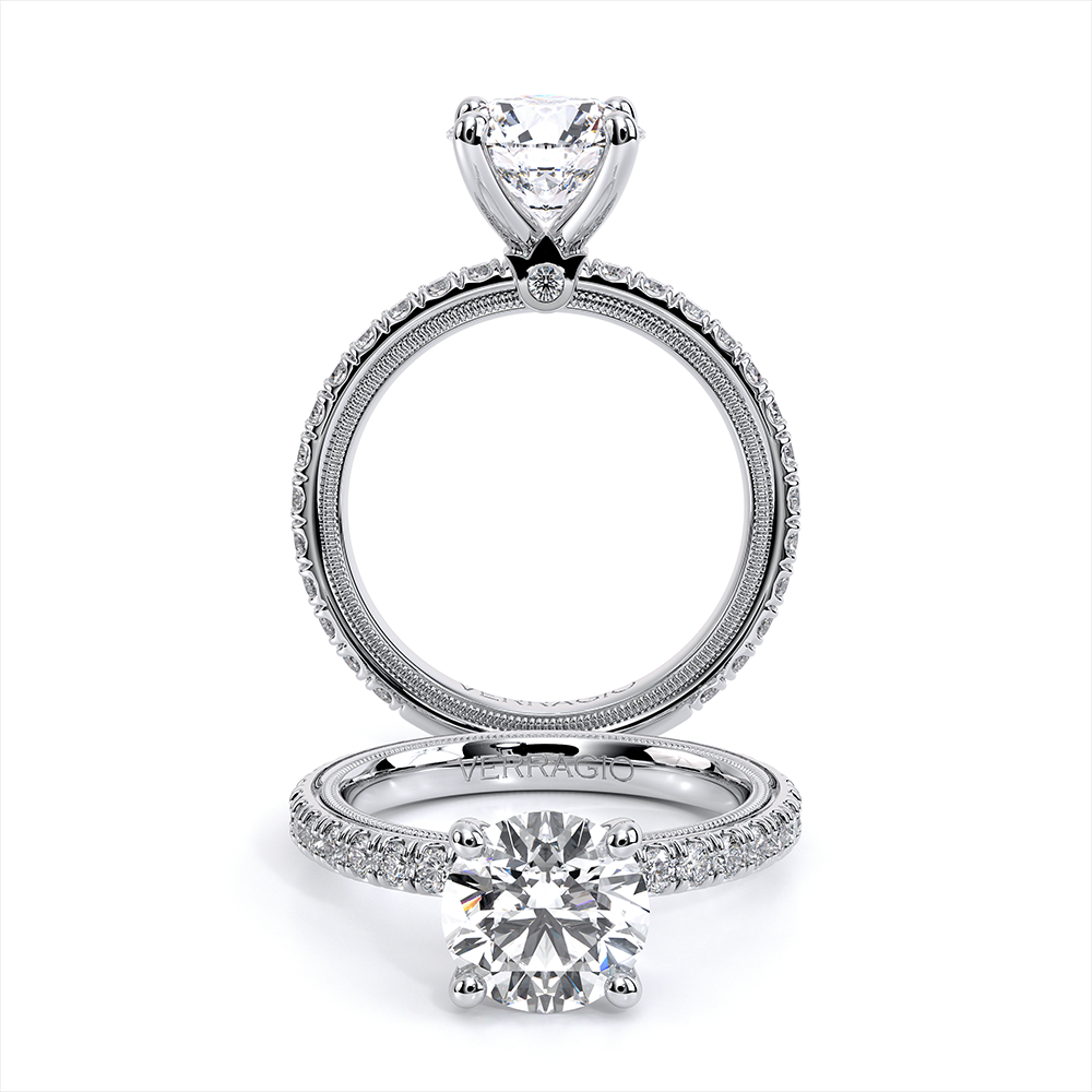 TRADITION-180R-4 Pave Engagement Ring