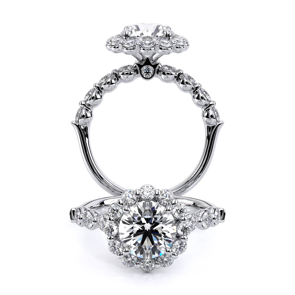 RENAISSANCE-990R-25 Halo Engagement Ring