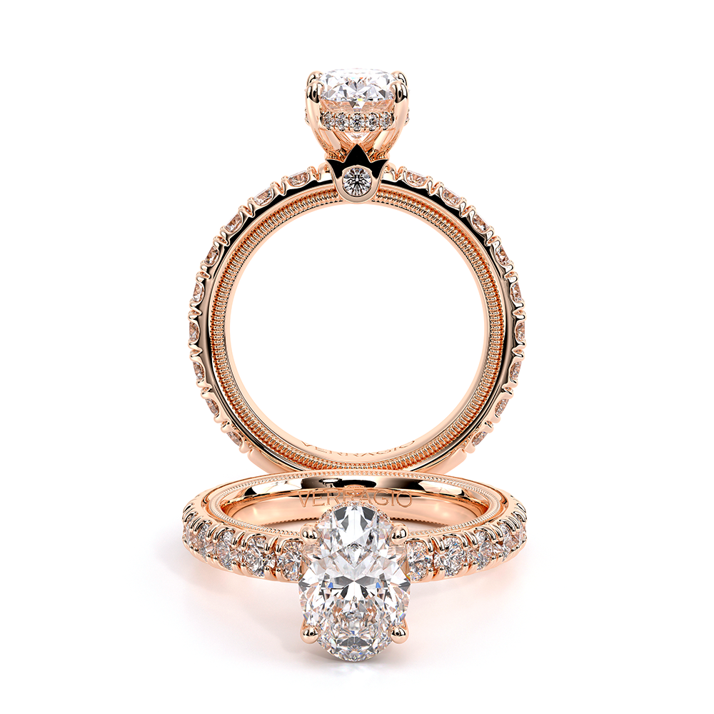 Tradition-250dbov-18k Yellow Gold Oval Pave Engagement Ring