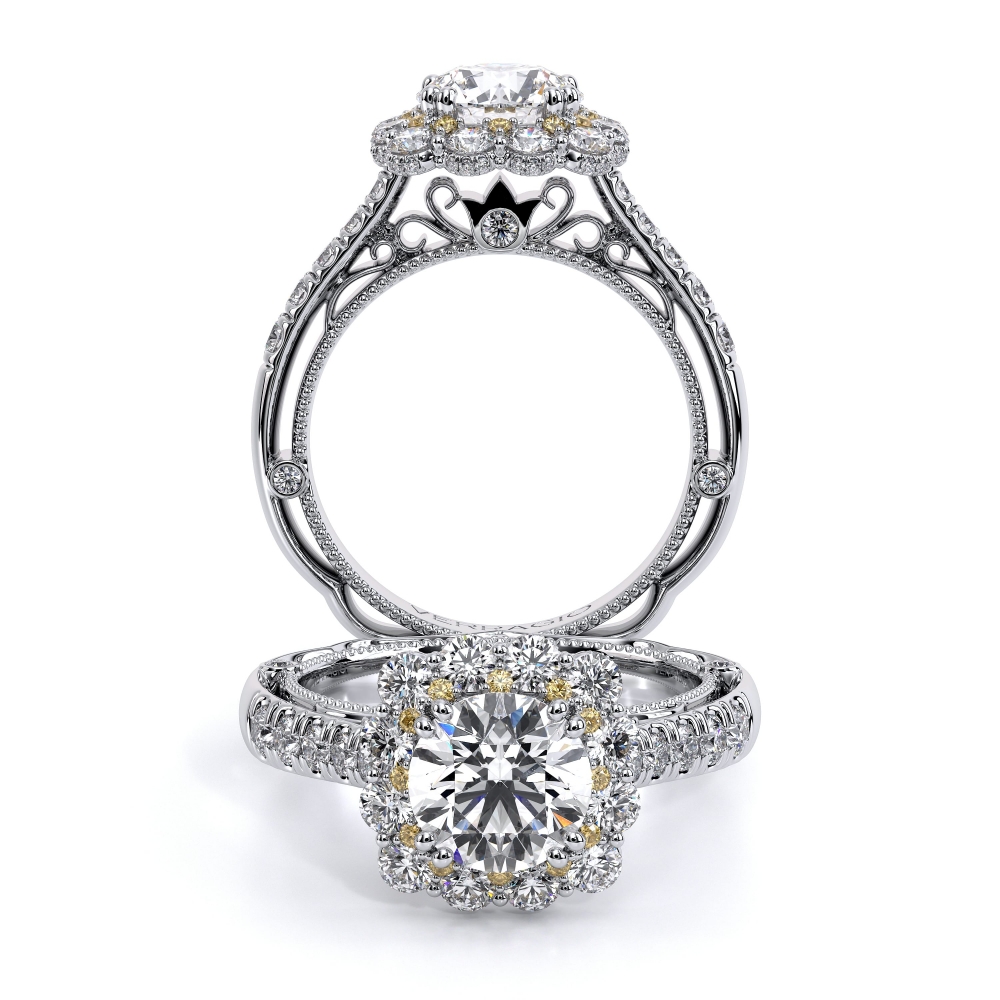 Venetian-5080cu-Platinum Cushion Halo Engagement Ring
