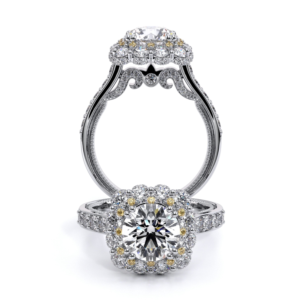 Insignia-7106cu-Platinum Cushion Halo Engagement Ring