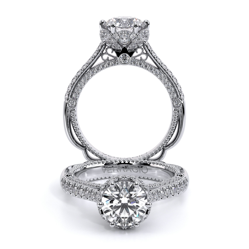 Venetian-5070r-Platinum Round Pave Engagement Ring