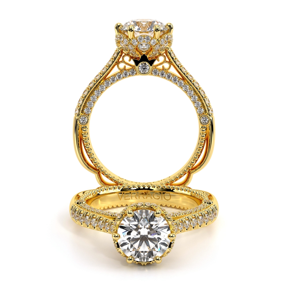 Venetian-5070r-Platinum Round Pave Engagement Ring